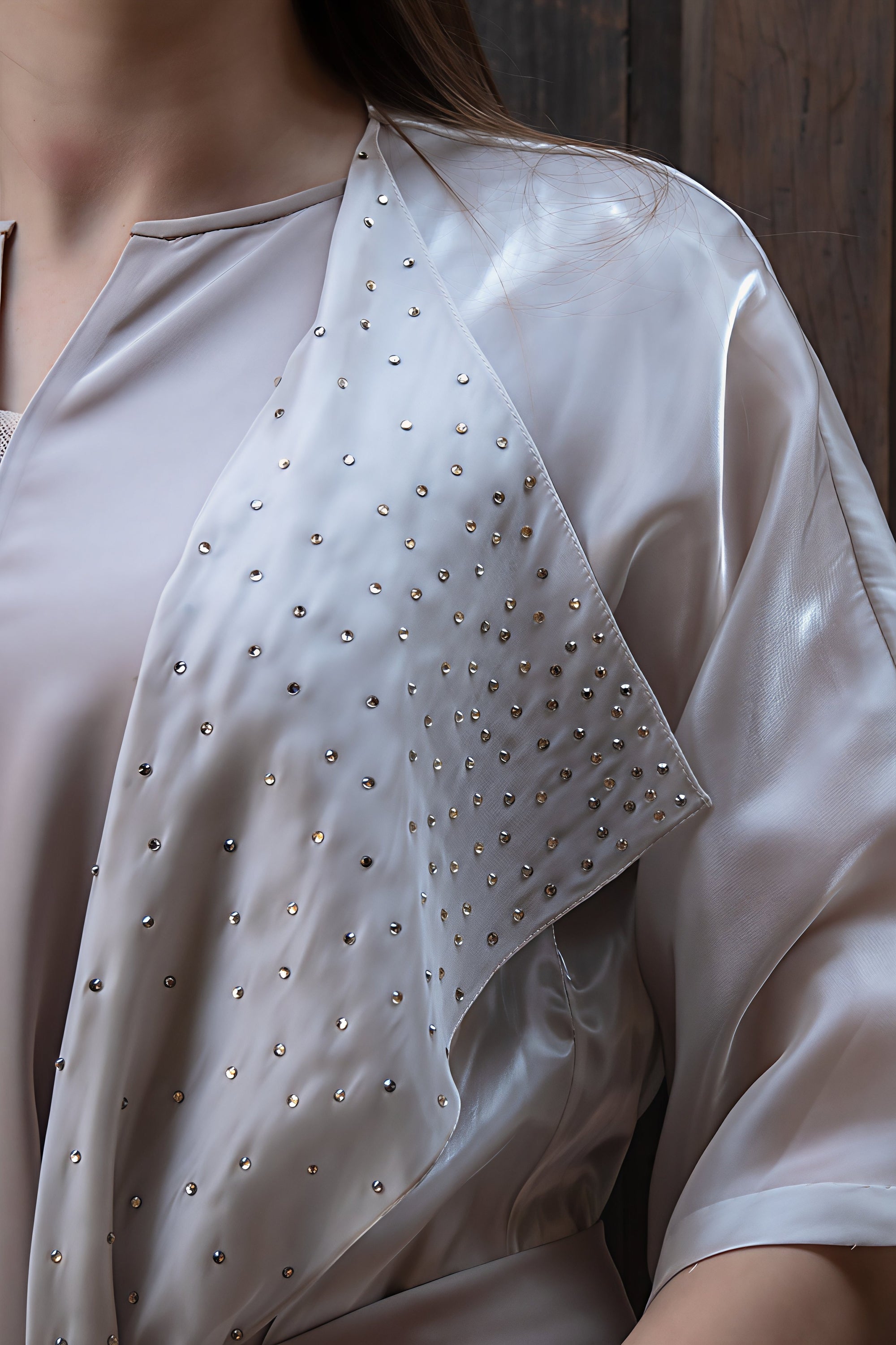 Elegant sheer organza cape jacket for special occasions